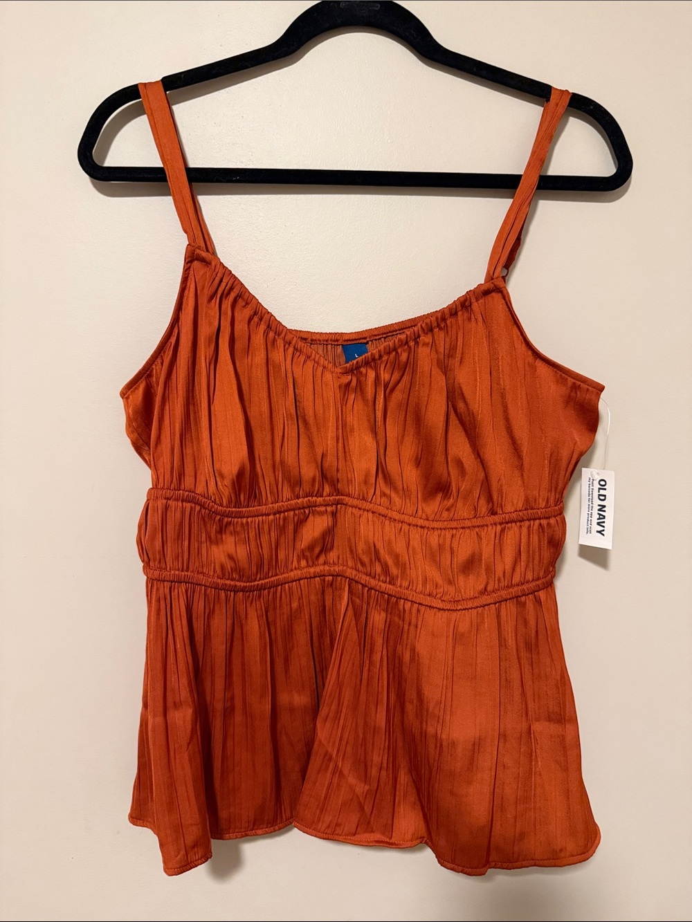 NWT Old Navy Orange Baby Doll Ruched Tank